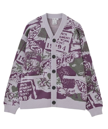 COLLAGE GRAPHIC JACQUARD KNIT CARDIGAN