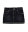 FLOCKED DENIM MINI SKIRT