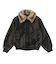 EMBOSSED LOGO PATCH DISTRESSED FAUX LEATHER JACKET