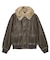 EMBOSSED LOGO PATCH DISTRESSED FAUX LEATHER JACKET