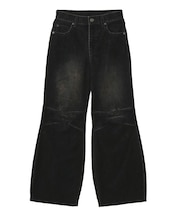 FLOCKED DENIM FLARE PANTS