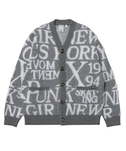 LOGO AND BUNNY JACQUARD KNIT CARDIGAN