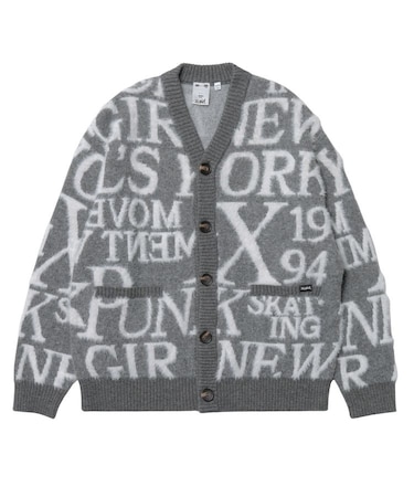 LOGO AND BUNNY JACQUARD KNIT CARDIGAN
