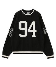 NUMBERING JACQUARD KNIT TOP