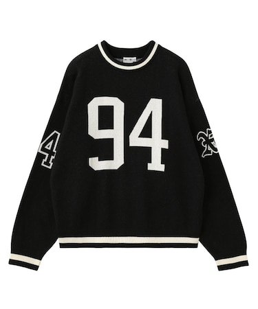 NUMBERING JACQUARD KNIT TOP