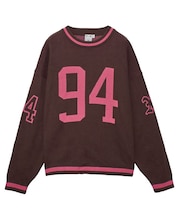 NUMBERING JACQUARD KNIT TOP