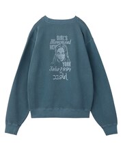 MIX LOGO & FACE FADED CREWNECK SWEAT TOP