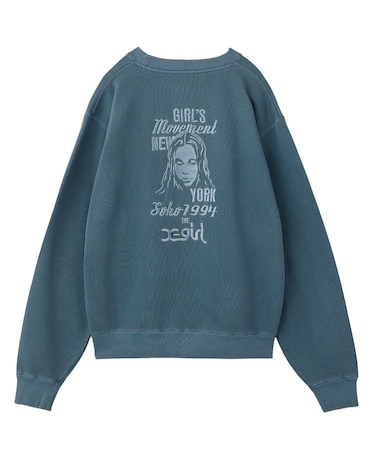 MIX LOGO & FACE FADED CREWNECK SWEAT TOP