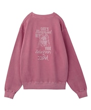 MIX LOGO & FACE FADED CREWNECK SWEAT TOP