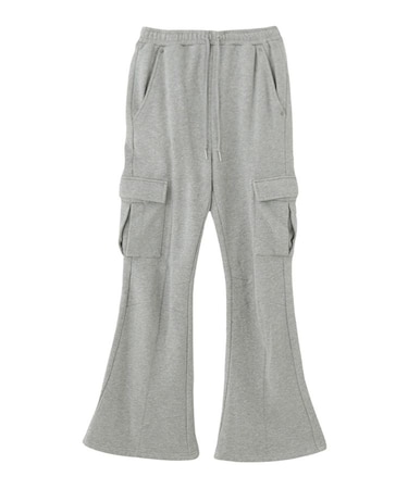 CARGO POCKET FLARE SWEAT PANTS