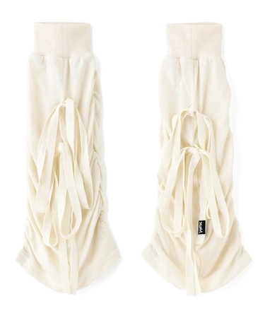 GATHERED LACE UP LEG WARMER