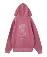 MIX LOGO & FACE FADED ZIP UP SWEAT HOODIE