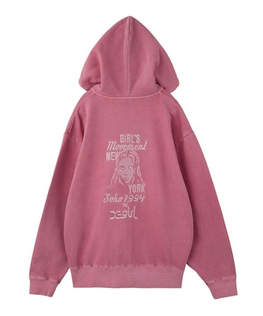 MIX LOGO & FACE FADED ZIP UP SWEAT HOODIE