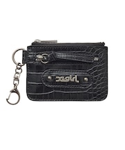 MILLS LOGO FAUX CROCO CARD CASE