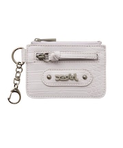 MILLS LOGO FAUX CROCO CARD CASE