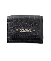 MILLS LOGO FAUX CROCO MINI WALLET