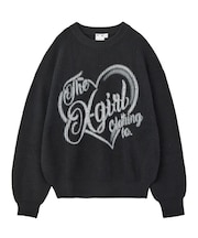 HEART SPRAY LOGO KNIT TOP