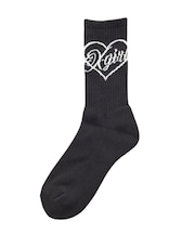 HEART SCRIPT LOGO RIB SOCKS