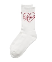HEART SCRIPT LOGO RIB SOCKS