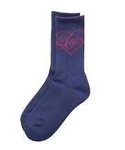 HEART SCRIPT LOGO RIB SOCKS
