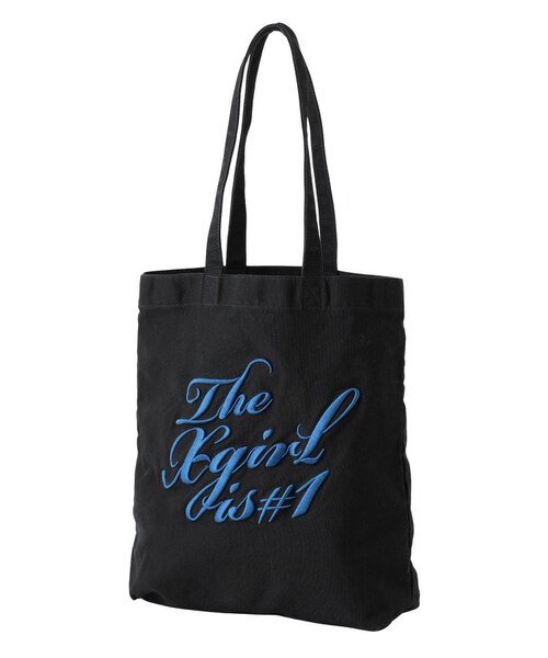 1枚目　いーちゃん　黒XL THE X-GIRL IS NUMBER ONE TOTE BAG｜エックスガールの通販｜&mall
