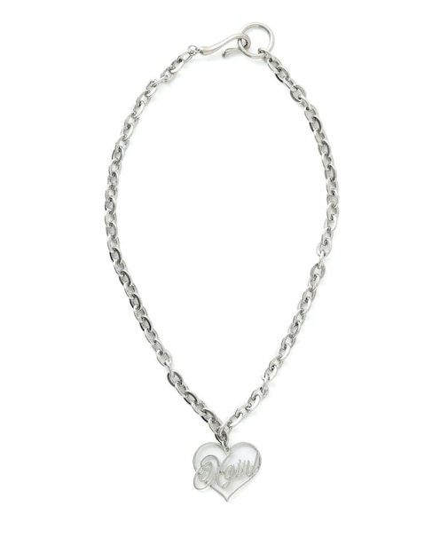 HEART SCRIPT LOGO CHAIN NECKLACE