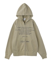 EYELET EMBROIDERY ZIP UP SWEAT HOODIE