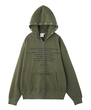 EYELET EMBROIDERY ZIP UP SWEAT HOODIE