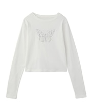 BUTTERFLY FOAM PRINT L/S BABY TEE
