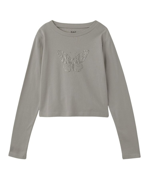 BUTTERFLY FOAM PRINT L/S BABY TEE｜エックスガールの通販｜&mall