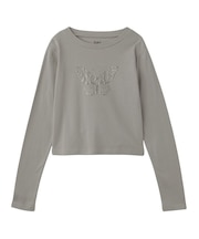 BUTTERFLY FOAM PRINT L/S BABY TEE