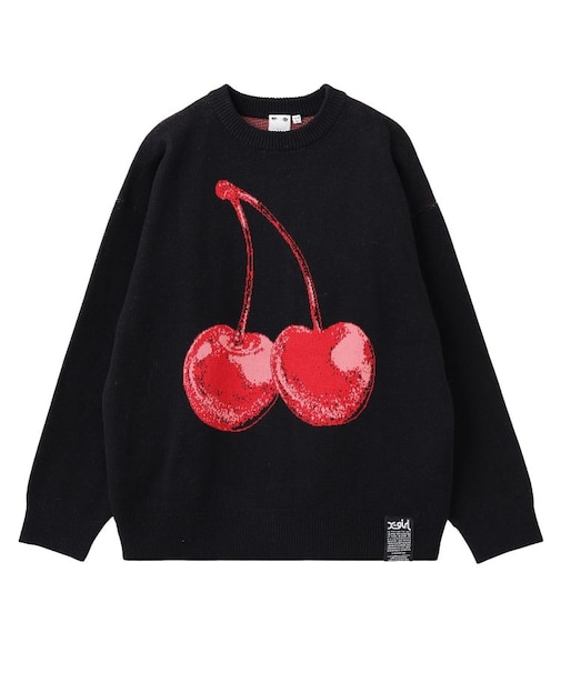 CHERRY JACQUARD KNIT TOP