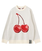 CHERRY JACQUARD KNIT TOP