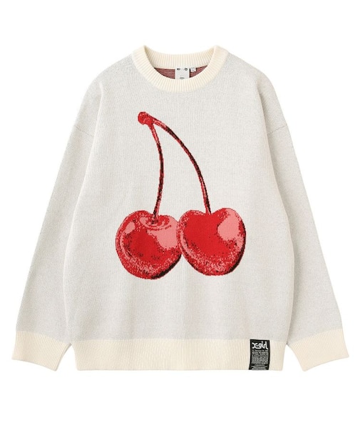 CHERRY JACQUARD KNIT TOP