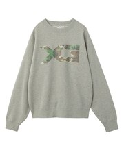 RHINESTONE CAMO LOGO SWEAT TOP