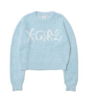 LOGO JACQUARD SHAGGY KNIT TOP