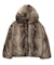 LOGO PATCHED FAUX FUR HOODED JACKET