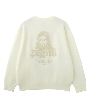 FACE EMBROIDERY KNIT TOP