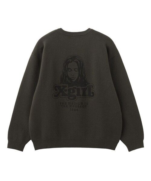 FACE EMBROIDERY KNIT TOP｜エックスガールの通販｜&mall（アンド