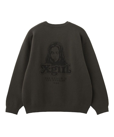 FACE EMBROIDERY KNIT TOP