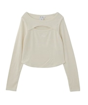 FRONT SLIT RIB L/S TOP