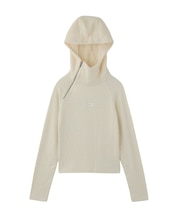 HAIRY HOODED HALF ZIP TOP