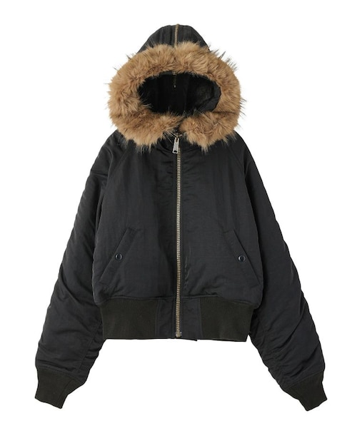 ジャケット・アウター S fur hooded jacket FAUX FUR HOODED JACKET｜エックスガールの通販｜&mall（アンドモール