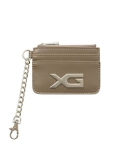 XG EMBLEM BUCKLE FAUX LEATHER CARD CASE
