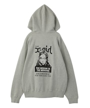 FACE PATCH AND LOGO ZIP UP SWEAT HOODIE