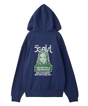 FACE PATCH AND LOGO ZIP UP SWEAT HOODIE
