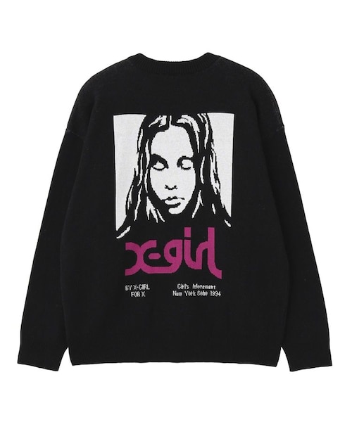 FACE JACQUARD KNIT TOP｜エックスガールの通販｜&mall（アンドモール