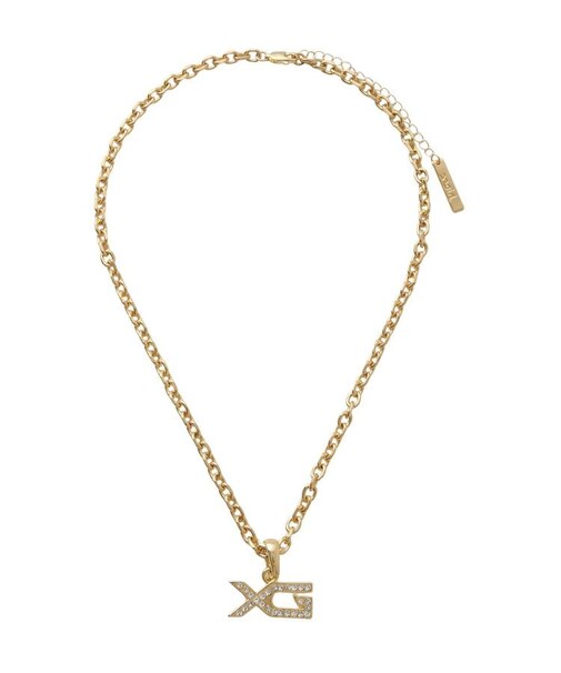 XG EMBLEM RHINESTONE NECKLACE