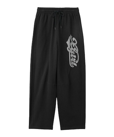 RHINESTONE CURSIVE LOGO SWEAT PANTS