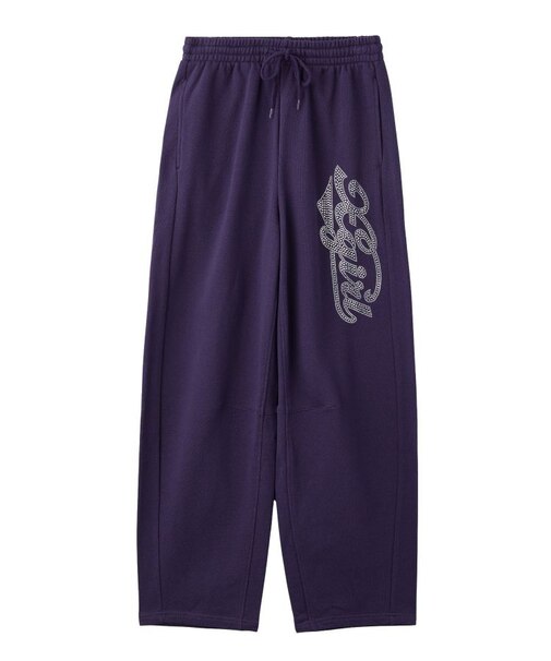 RHINESTONE CURSIVE LOGO SWEAT PANTS